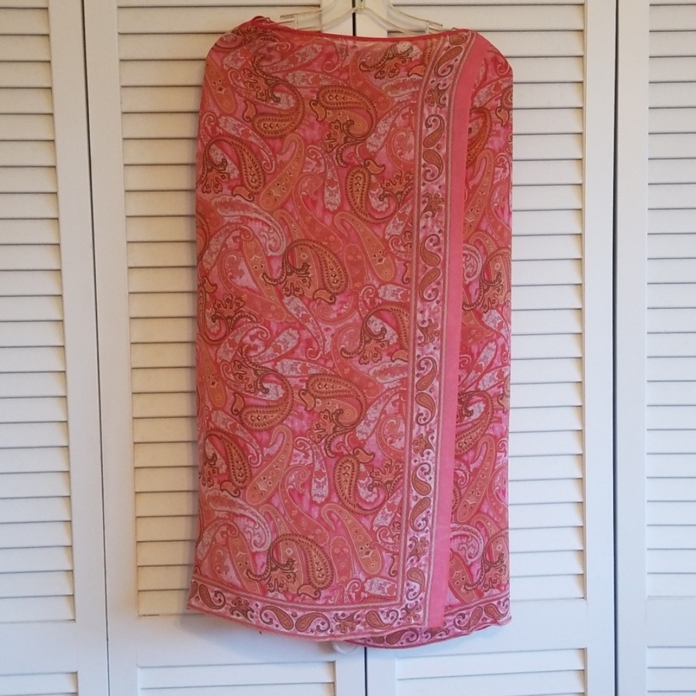 dana buchman silk wrap skirt size 2